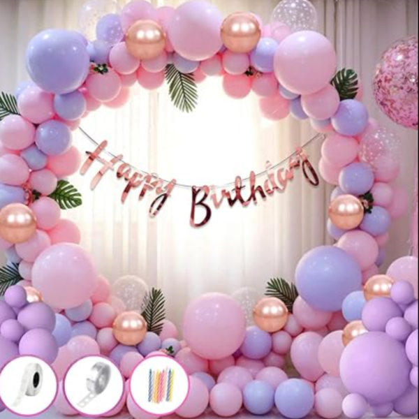Birthday Party Balloon Decoration Pink Theme